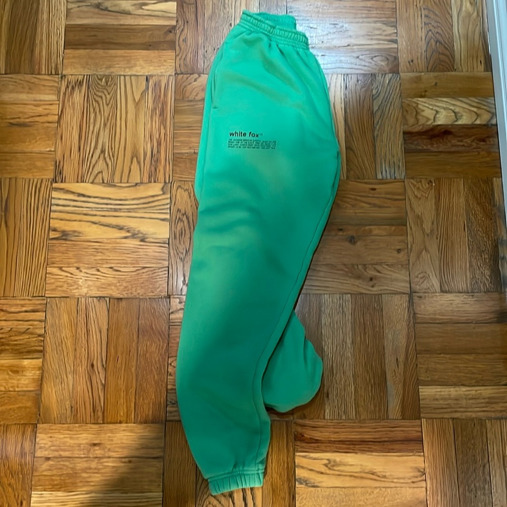Super cute green white fox sweats